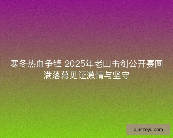 寒冬热血争锋 2025年老山击剑公开赛圆满落幕见证激情与坚守